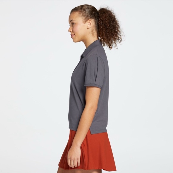 NWT Calia Pique Puff Sleeves Polo T-Shirt XXL Carbon Gray 3/4 Button Down Golf - Picture 2 of 16